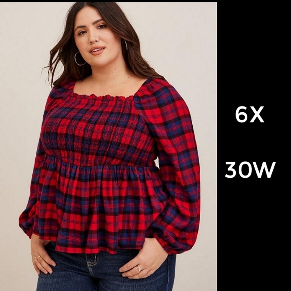 Torrid NWT Brushed Rayon Acrylic Smocked Top